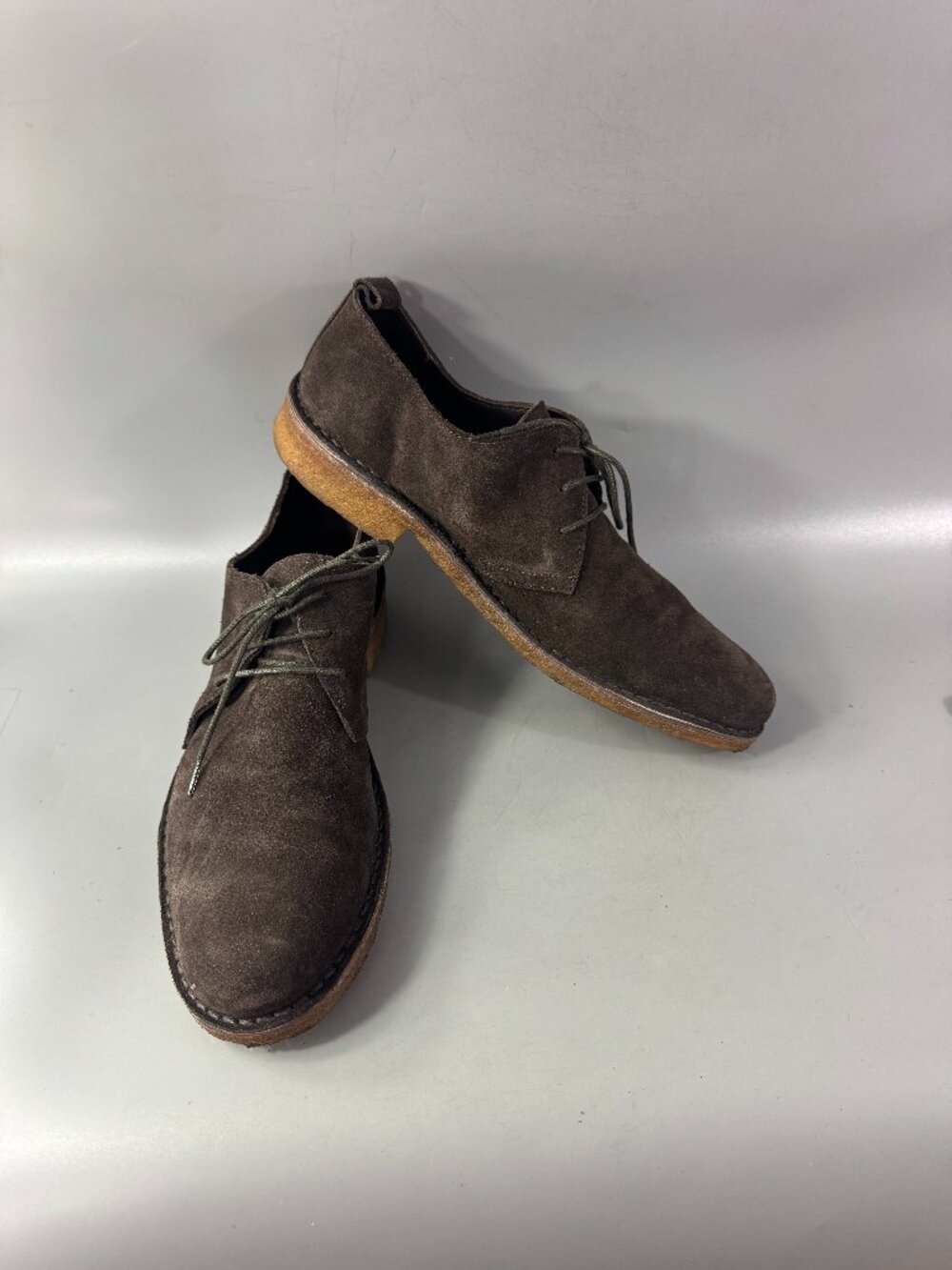 AMI ALEXANDRE MATTIUSSI Chocolate Brown Suede Derby Shoe, Men's Size 44